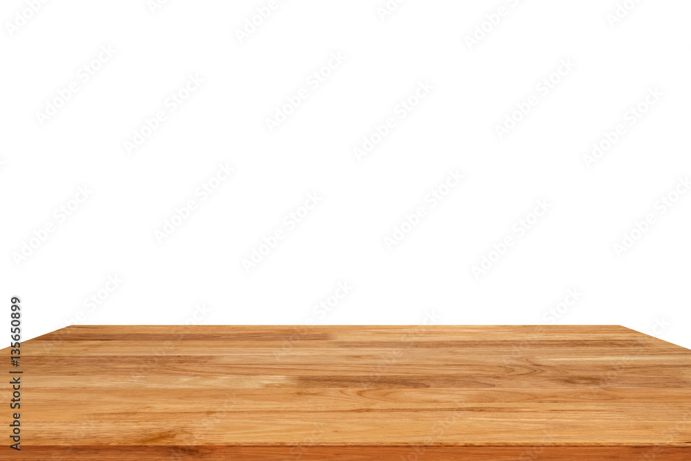 Wood table isolated on white background Wood table isolated on white background