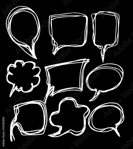 Vector of Hand Drawn Doodle Style Speech Bubbles eps10