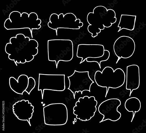 Vector of Hand Drawn Doodle Style Speech Bubbles eps10