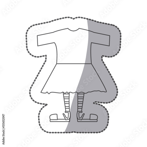 contour with female clothing pijama vector illustration