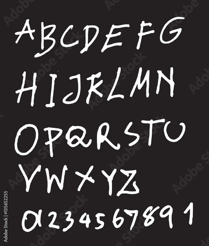 Hand drawn alphabet letters Vector eps10