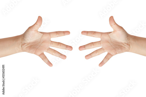 Hand isolated on white background