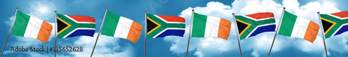 Ireland flag with South Africa flag, 3D rendering