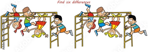 monkey gym, game, find six differences