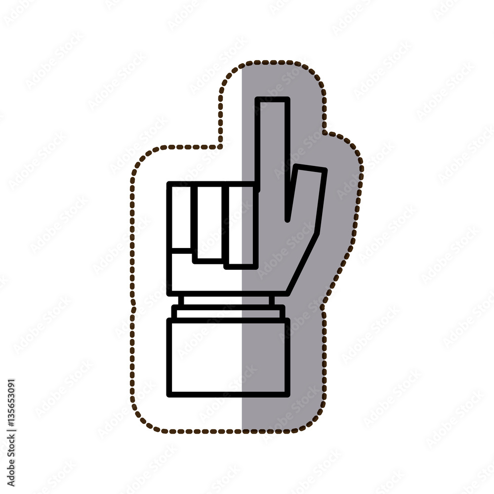 black silhouette contour sticker with hand pointing up one finger vector illustration black silhouette contour sticker with hand pointing up one finger vector illustration