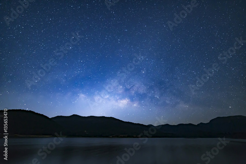 Peaceful starry night sky background