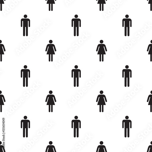 Seamless male and female sign pattern on white