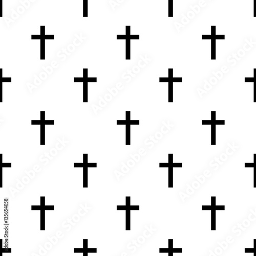Seamless religious cross pattern on white