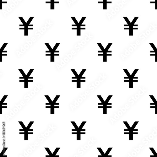 Seamless Yen Currency pattern on white