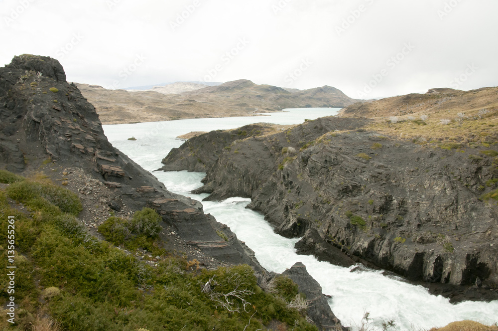 Salto Grande Waterfall - Torres Del Paine - Chile Salto Grande Waterfall - Torres Del Paine - Chile