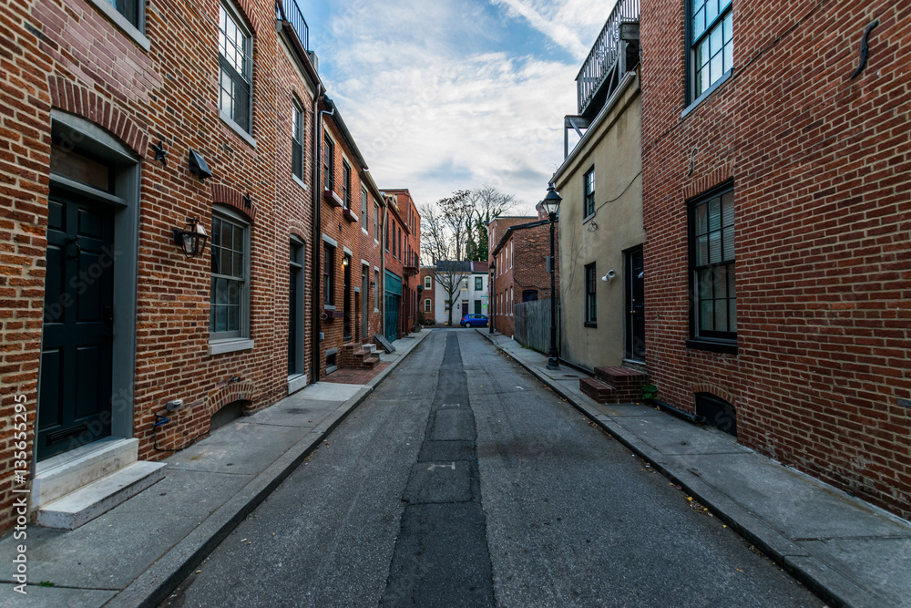 Cobblestone Roads in downtown historic Harbor East/ Fells Point,