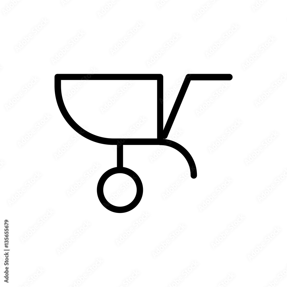 wheelbarrow line vector icon wheelbarrow line vector icon