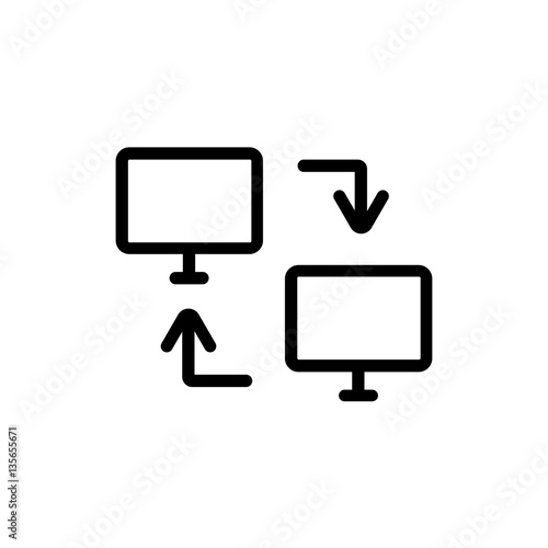 dual screen line vector icon