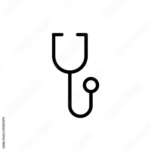 stethoscope line vector icon