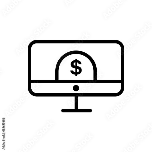 paid click website line vector icon