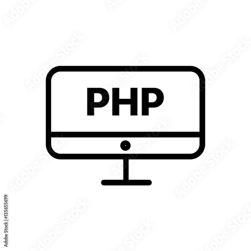 php developer line vector icon