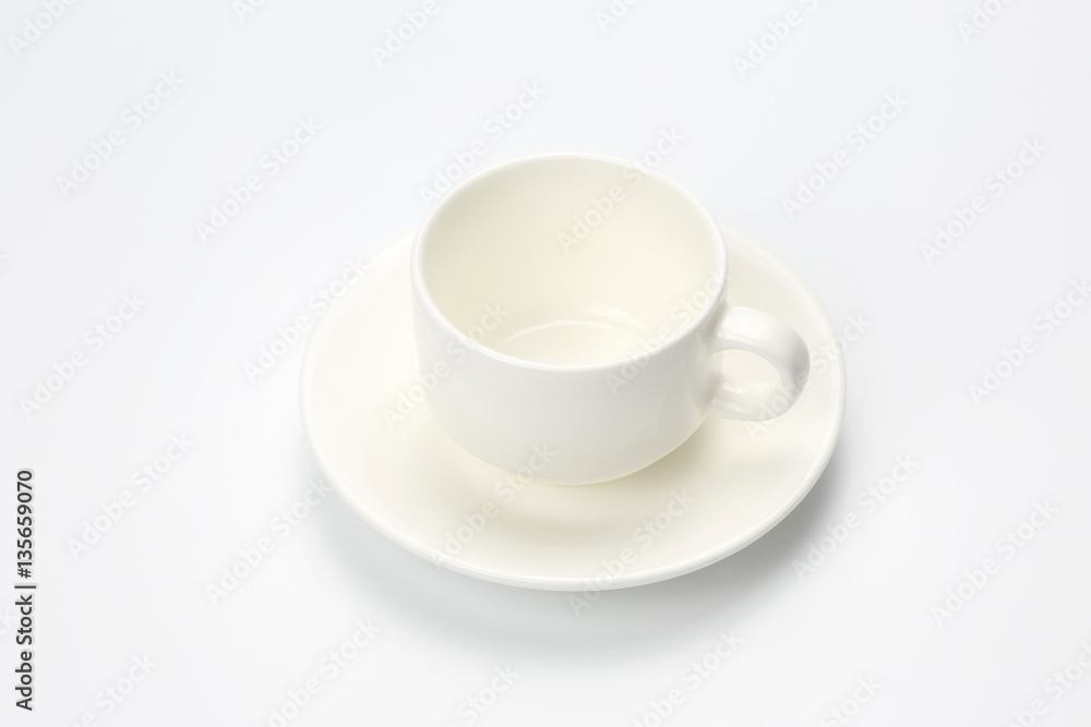 empty white coffee cup on white background. empty white coffee cup on white background.