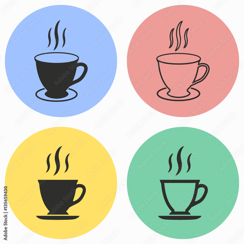 Obraz premium Coffee cup icon set.