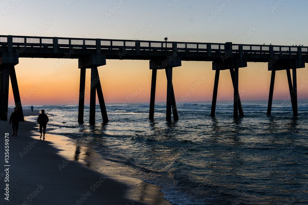 Peir at Panama City Beach, Florida at Sunrise