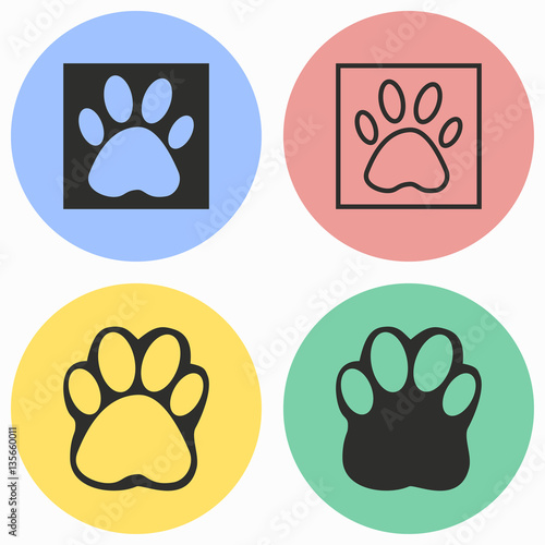 Paw icon set.