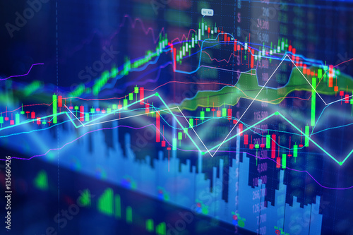 Candle stick graph chart of stock market investment trading