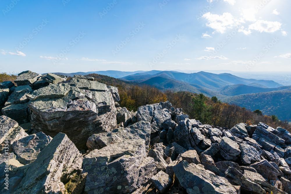 Skyline of The Blue Ridge Mountains in Virginia at Shenandoah Na Skyline of The Blue Ridge Mountains in Virginia at Shenandoah Na