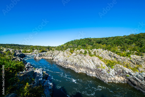 Strong White Water Rapids in Great Falls Park, Virginia Side