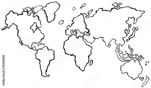 Draft of worldmap without color