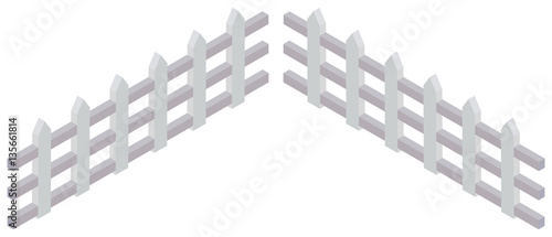 3D design for white wooden fence
