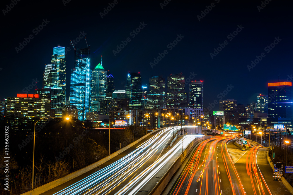 Skyline of Philadelphia, Pennsylvania at Night