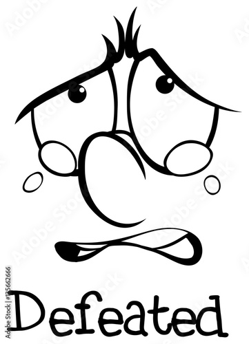 Expression wordcard for defeated