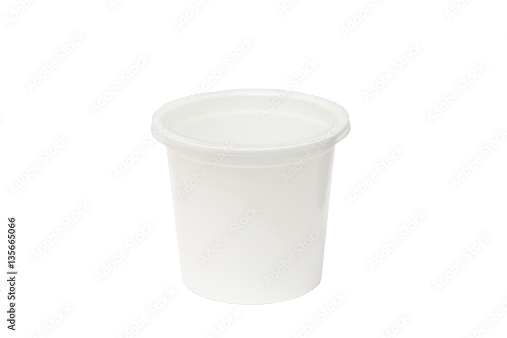 Plastic food cup isolated on white background Plastic food cup isolated on white background