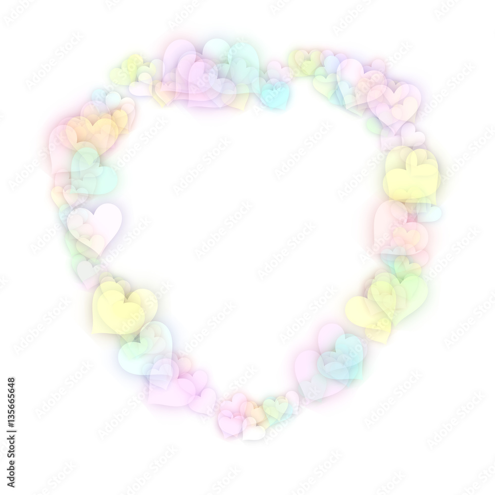Heart shape made of small colorful hearts Heart shape made of small colorful hearts