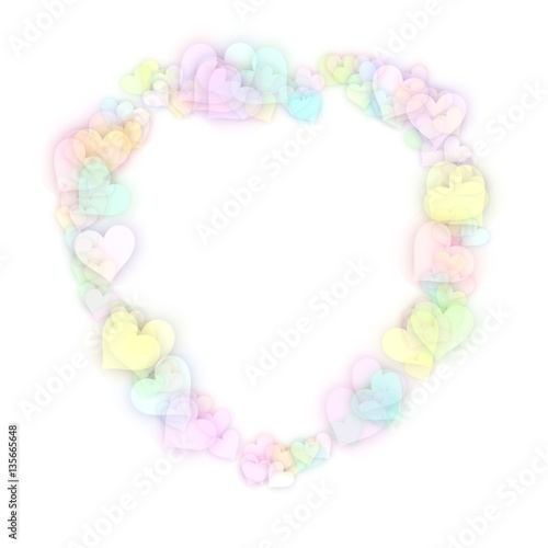 Heart shape made of small colorful hearts