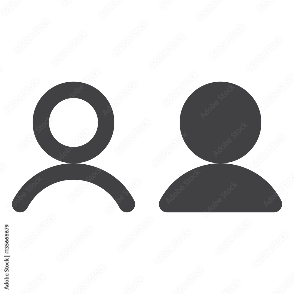 Person thick line and solid icon, outline and filled vector sign, linear and full pictogram isolated on white. User account symbol, logo illustration Person thick line and solid icon, outline and filled vector sign, linear and full pictogram isolated on white. User account symbol, logo illustration