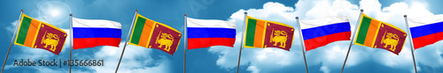 Sri lanka flag with Russia flag  3D rendering