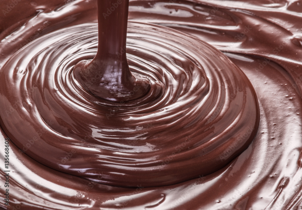 Melted chocolate or chocolate glaze. Melted chocolate or chocolate glaze.
