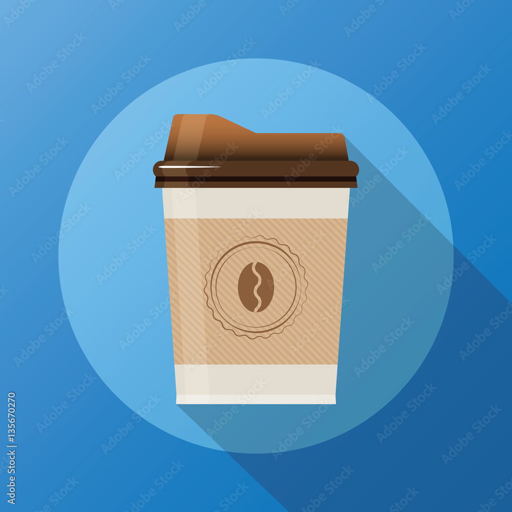 Coffee cup on blue background Coffee cup on blue background
