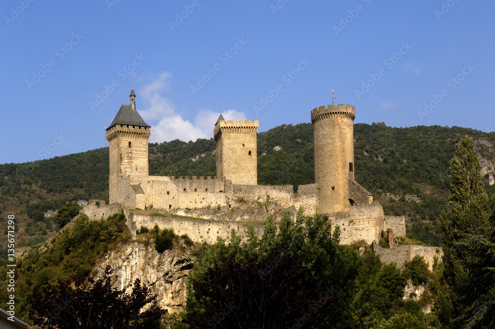 Castle of Foix, Cathar country, Ariege, Midi pyrenees, France