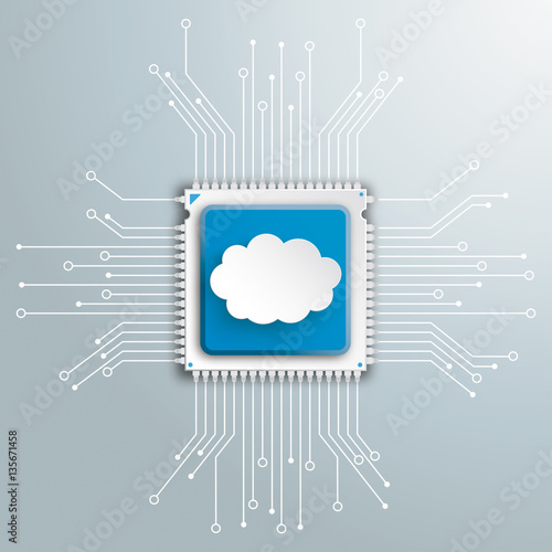 Cloud Futuristic Processor Circuit Board Infographic