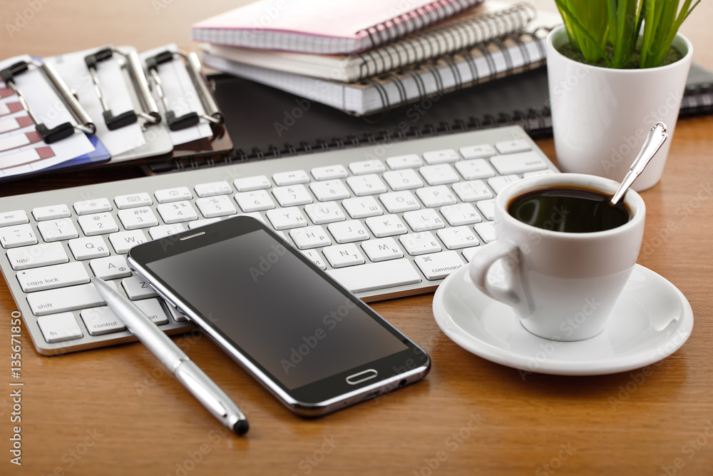 Business Objects in the office on the table Business Objects in the office on the table