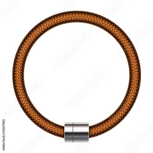 Vector illustration of fashion brown leather male braided bracel
