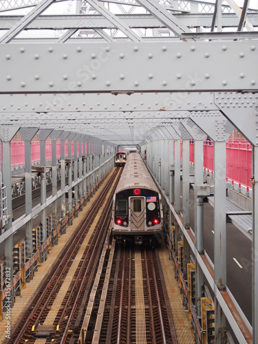Train on Bridge in New York