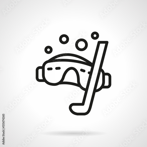 Snorkeling simple line vector icon