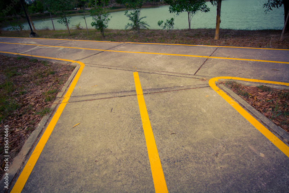 Obraz premium Road on forest for background. texture