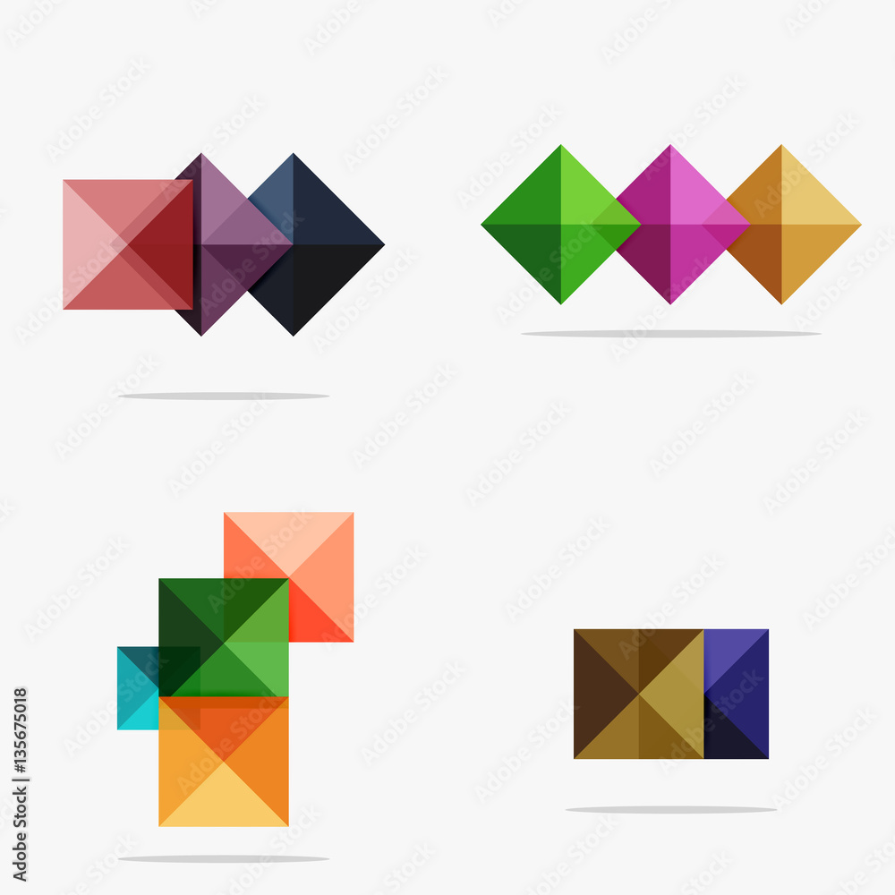 Set of square abstract backgrounds or infographics for content Set of square abstract backgrounds or infographics for content