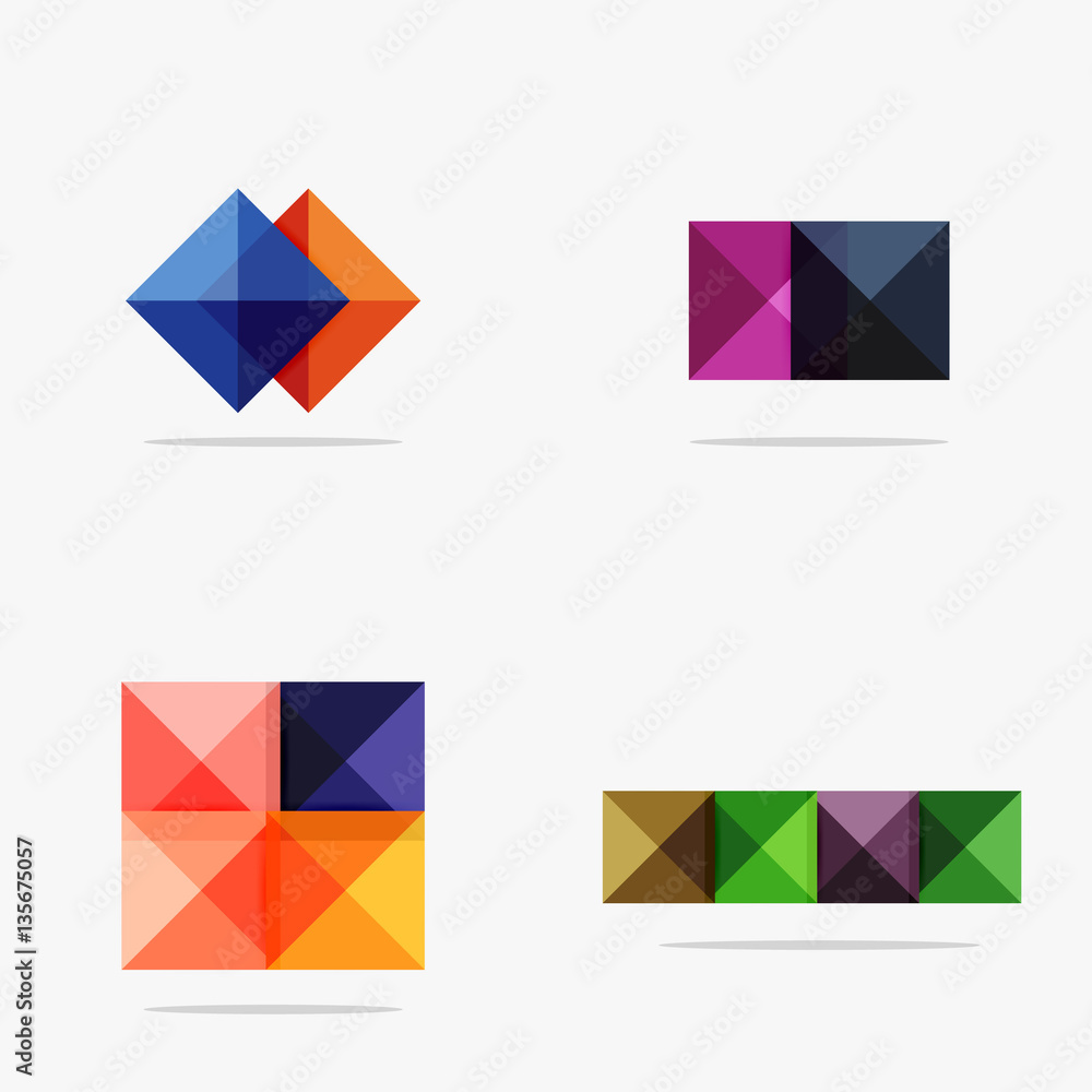 Set of square abstract backgrounds or infographics for content Set of square abstract backgrounds or infographics for content