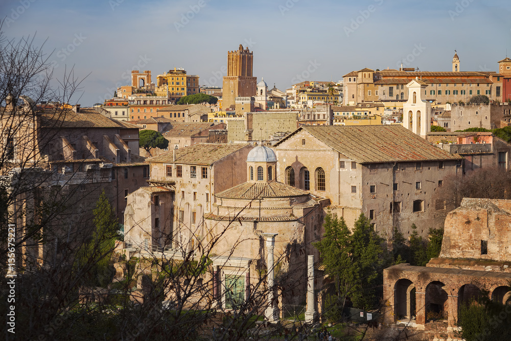 Roman forum and the city of Rome