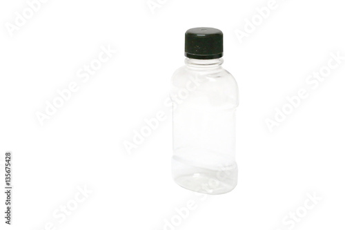 Cosmetic plastic bottle with different caps . Liquid container for gel,. Beauty product package (transparent). 