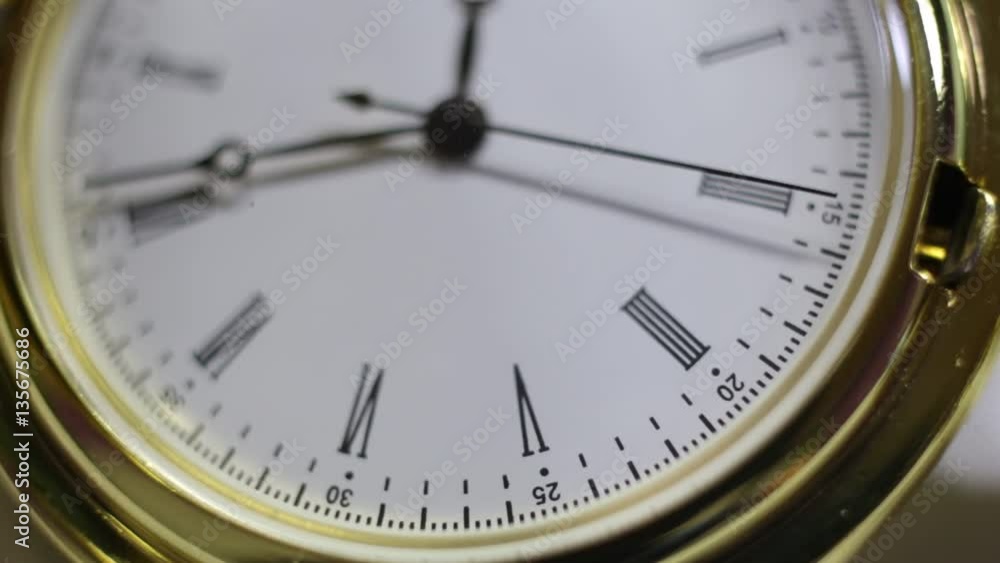 Gold hunting watch close up. This watch is classic. These watches have Roman Dial. This retro clock. In the video, there is blurring. This video is shot close-up. Gold hunting watch close up. This watch is classic. These watches have Roman Dial. This retro clock. In the video, there is blurring. This video is shot close-up.
